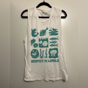 Bird collective respect the locals tank top